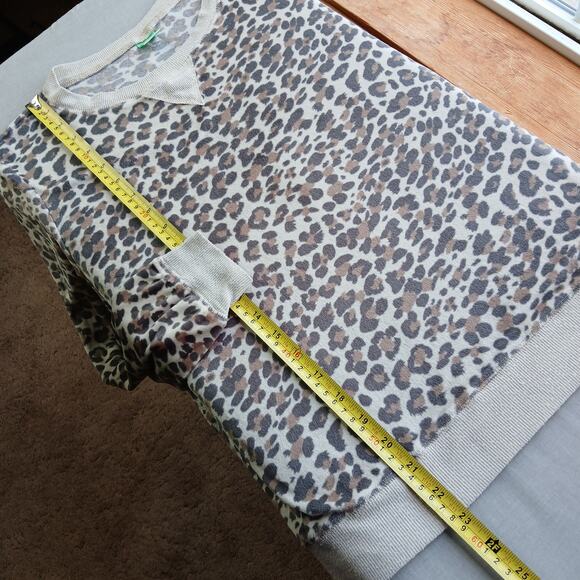 Honeydew Velour Leopard Print Sweatshirt Sm super soft tan animal print LS - Picture 11 of 12